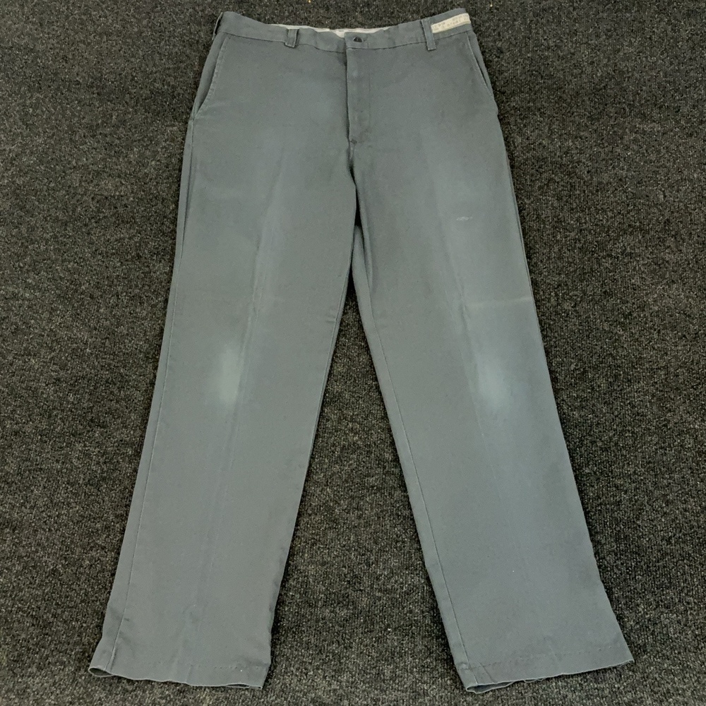 Lauman-Carter Pants Mens 36x32 Gray Chino Workwear Uniform Flat Front Pockets